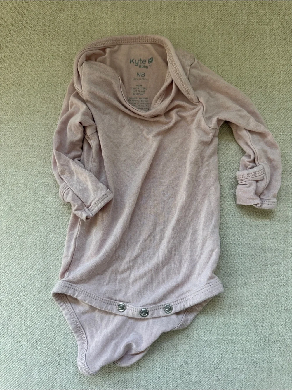 Kyte BABY Long Sleeve One-Piece in Dusty Pink newborn